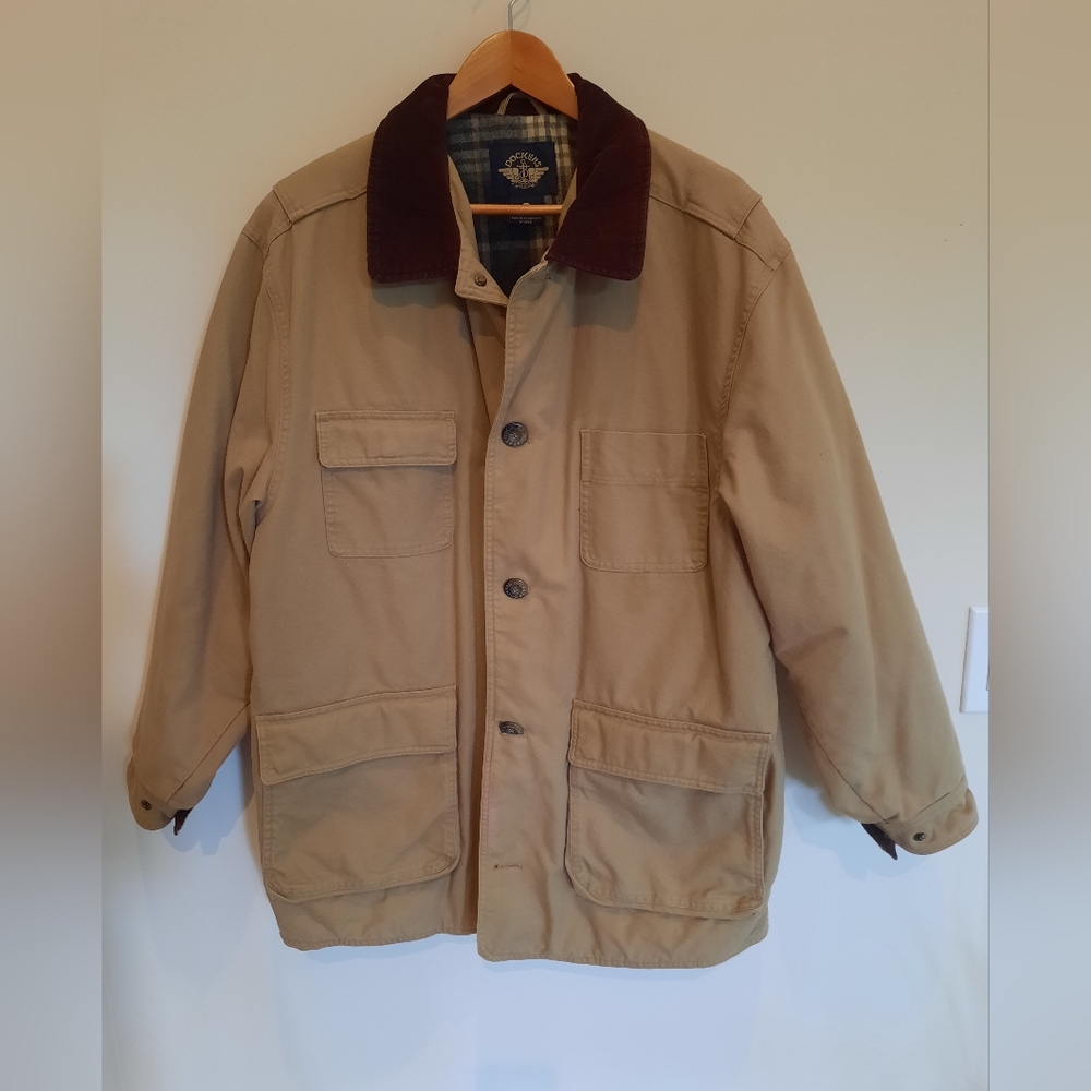 Dockers Men's Tan Barn Coat 100% Cotton Shell Size Large